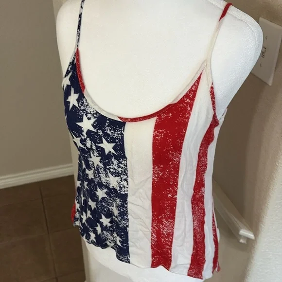 Rue21 red, white and blue stripes stars crop cami top Size XS - Picture 7 of 11
